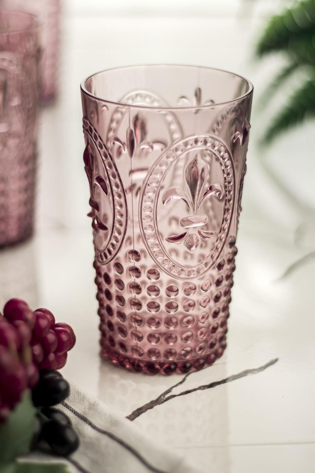 Shop58 Akrilik Mürdüm Tekli Uzun Bardak & Su Meşrubat Bardağı 750 ml ( Büyük Boy & Cam Değildir )
