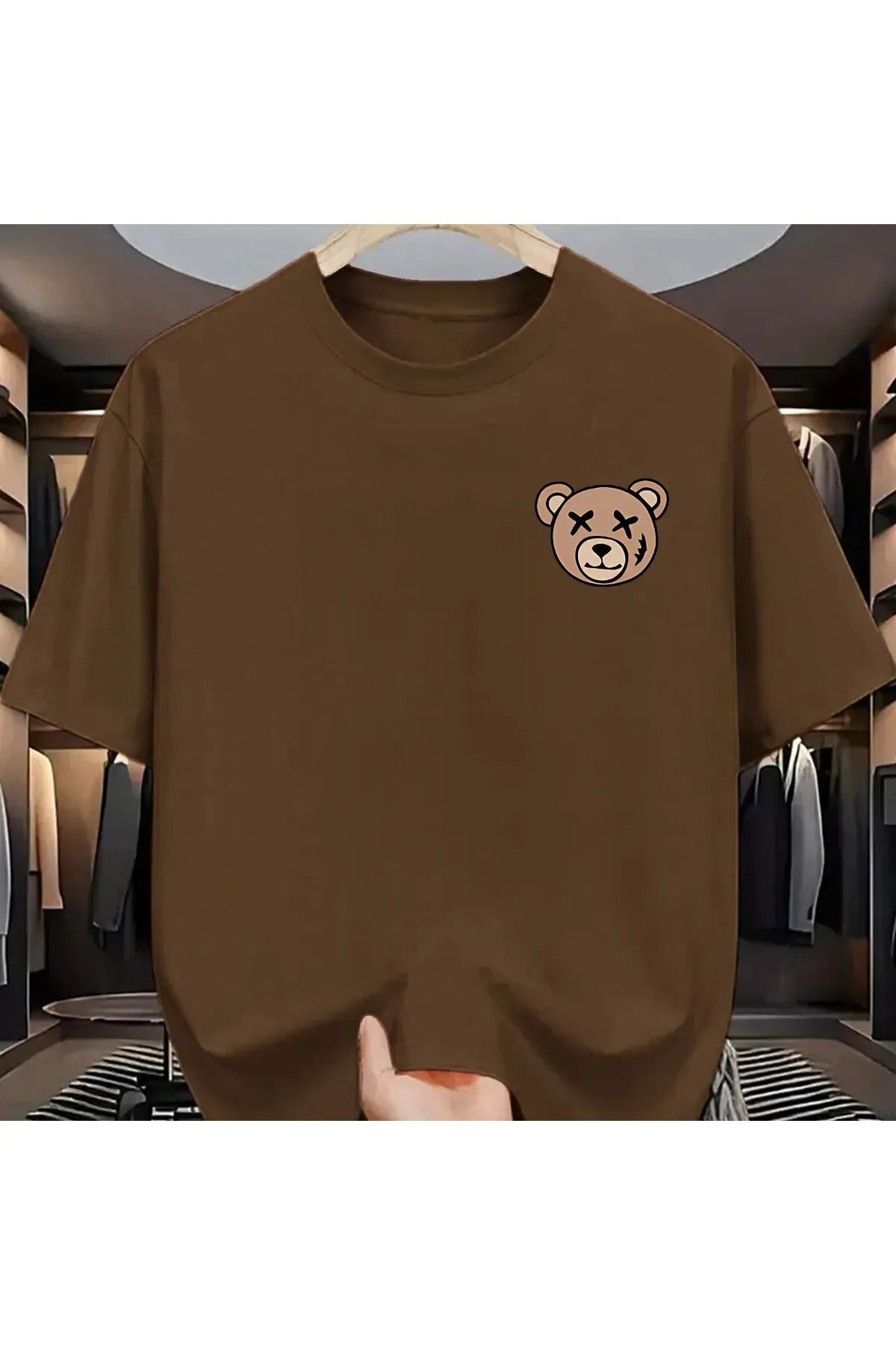 FeaR LeeS Ayı Baskılı Oversize T-shirt