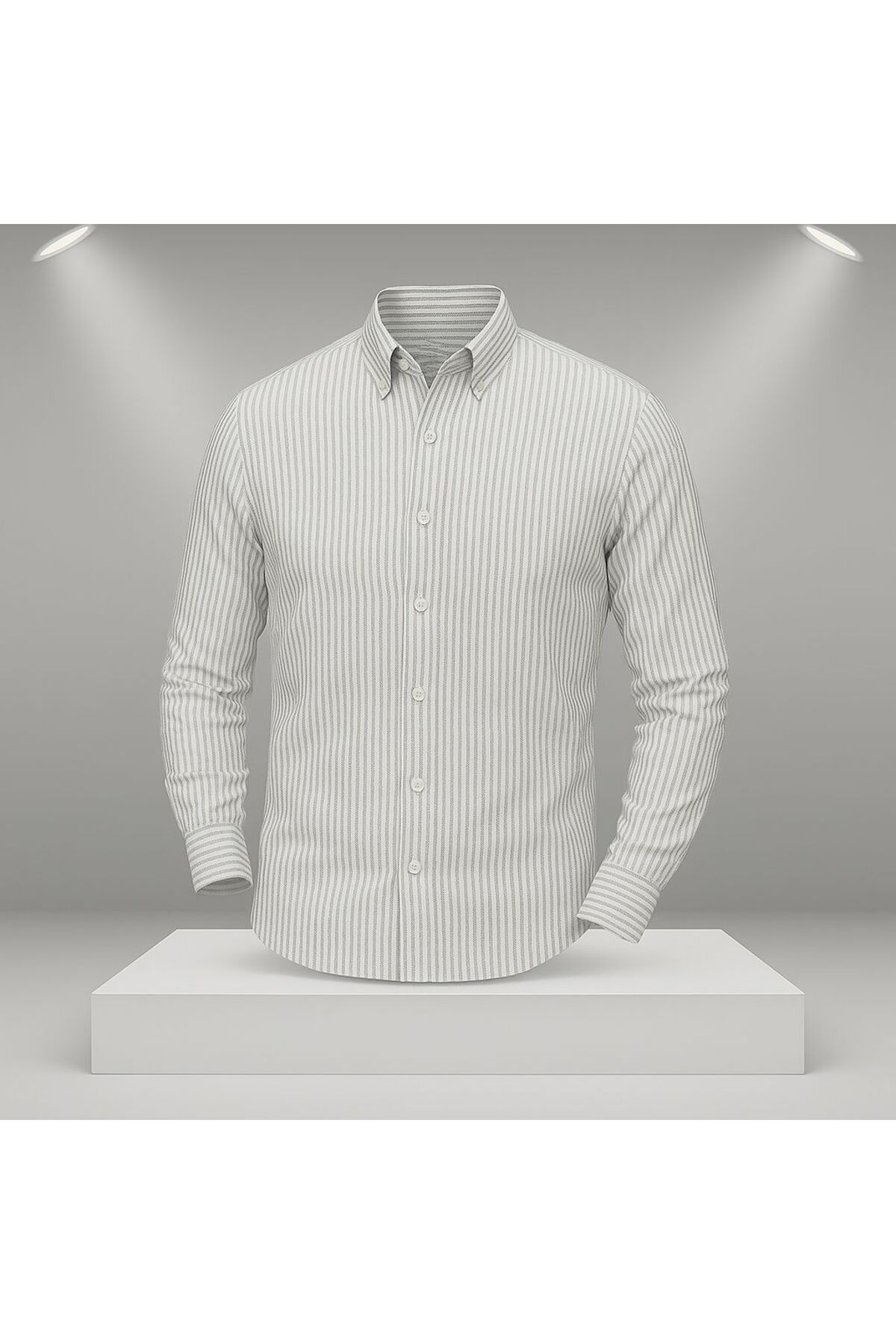 LC Waikiki Keten Çizgili Slim Fit Şık Premium Kalite Düğmeli Pamuklu Erkek Gömlek Klasik ve Spor Giyim
