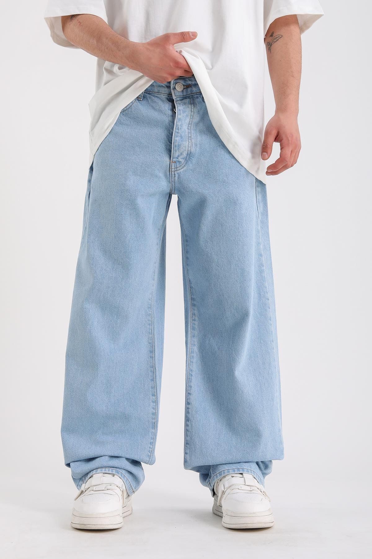 Jr.Crime Basic Buz Mavi Baggy Jean Pantolon