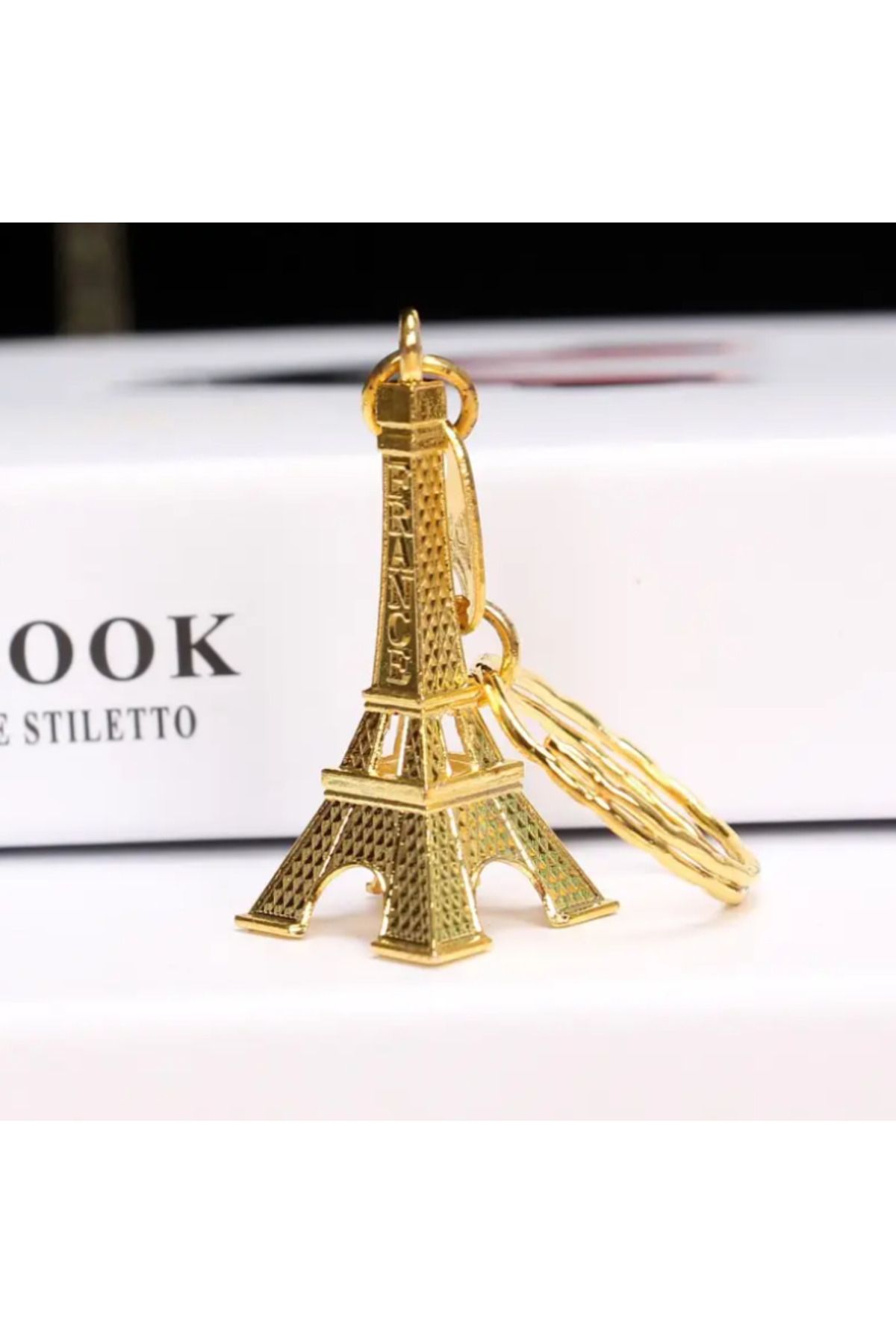 Bizde Ne Yok ki 3D Paris Eyfel kulesi Yaratıcı Vintage Metal anahtarlık anahtarlık çanta Süsü 3 Renk Seçeneği ile