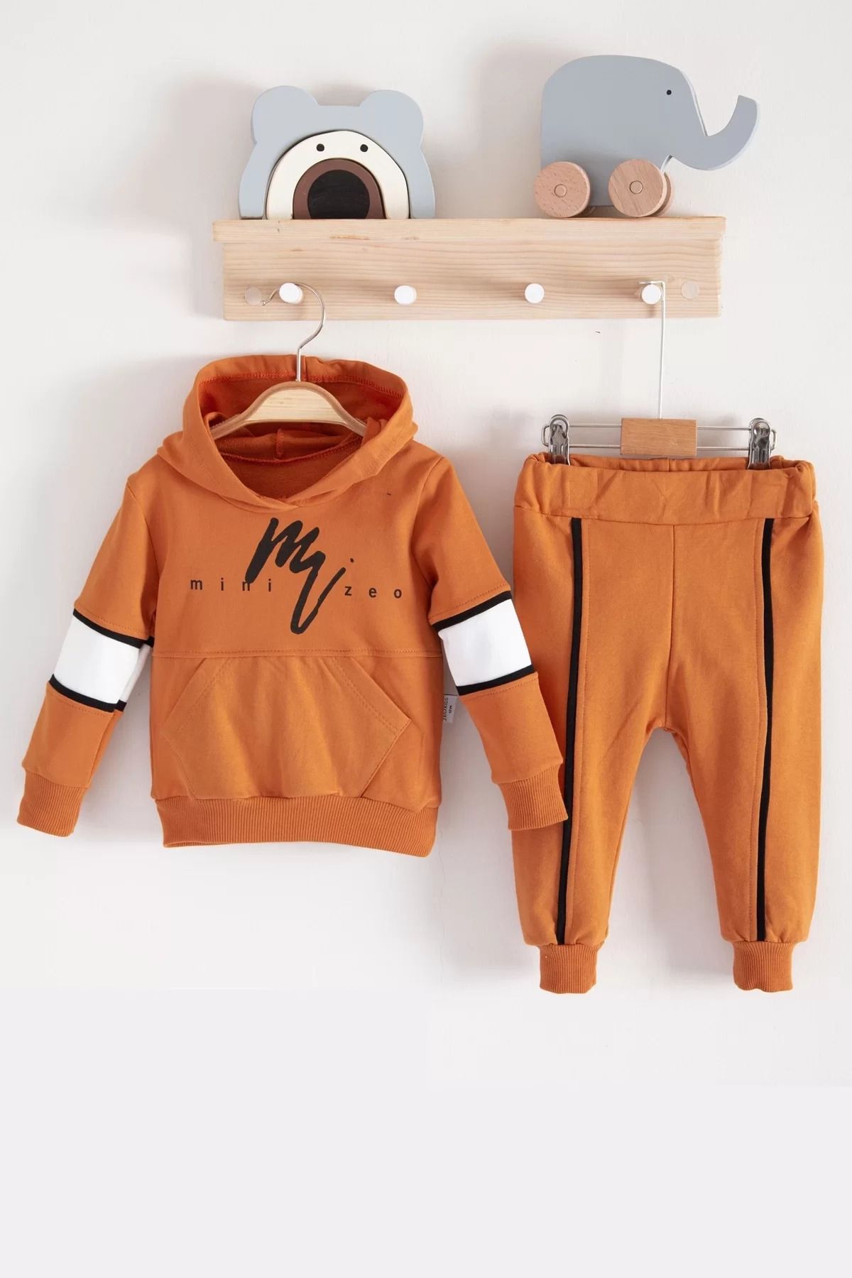 Shop58 Mini Zeo Desenli Pamuklu 2'li Erkek Bebek Takımı