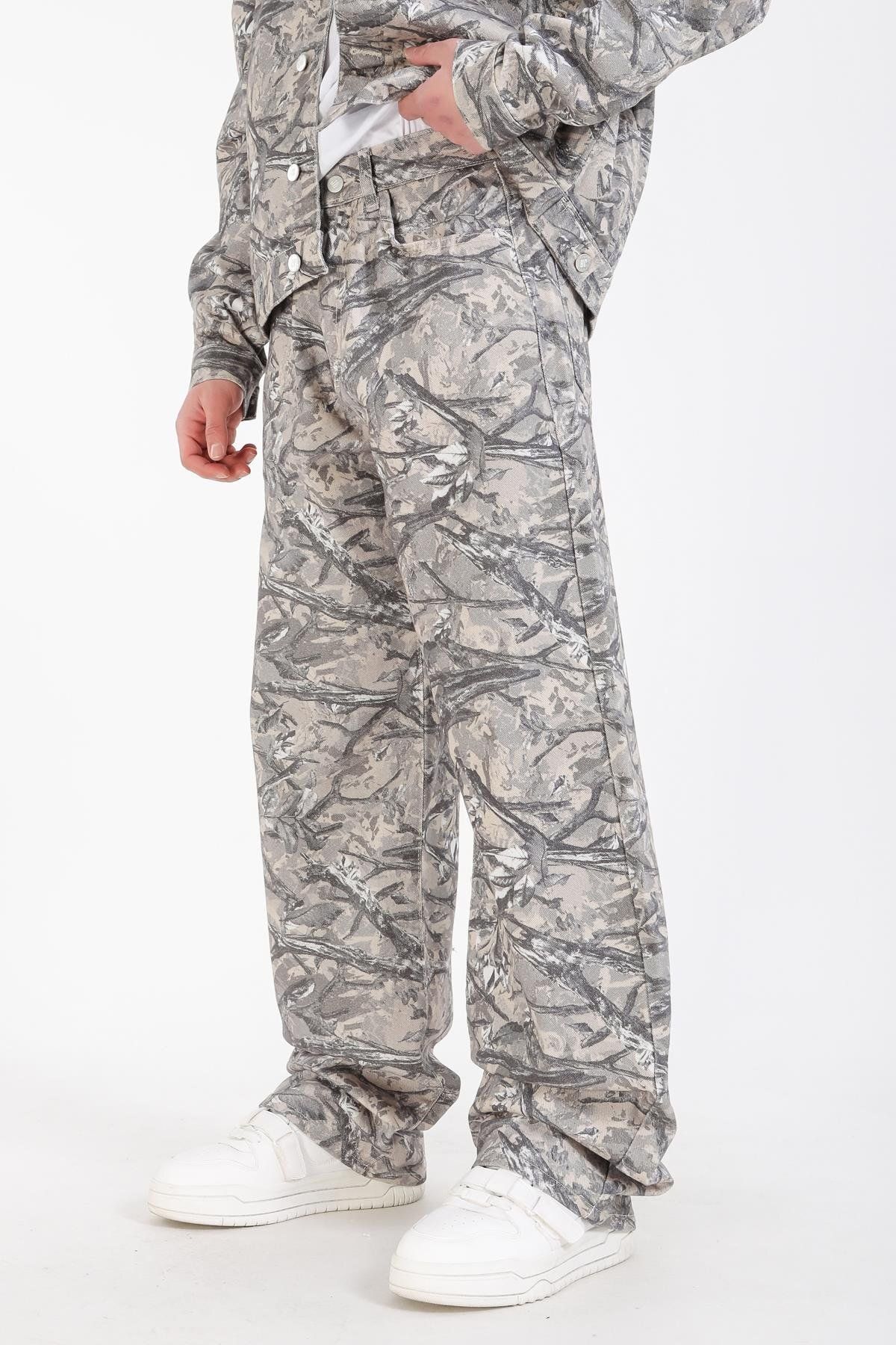 Jr.Crime Jr Camo Collection Desenli Yeşil Baggy Jean Pantolon