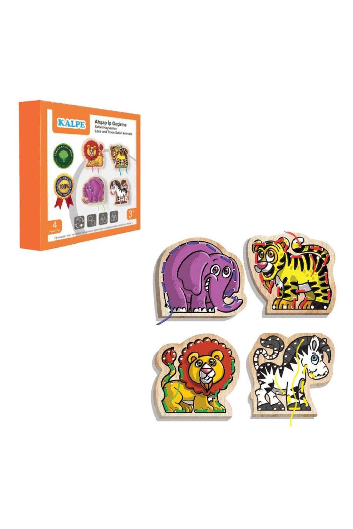 Shop58 KAL-1019-1020 Chiva, Ahşap İp Geçirme- Safari Hayvanlar