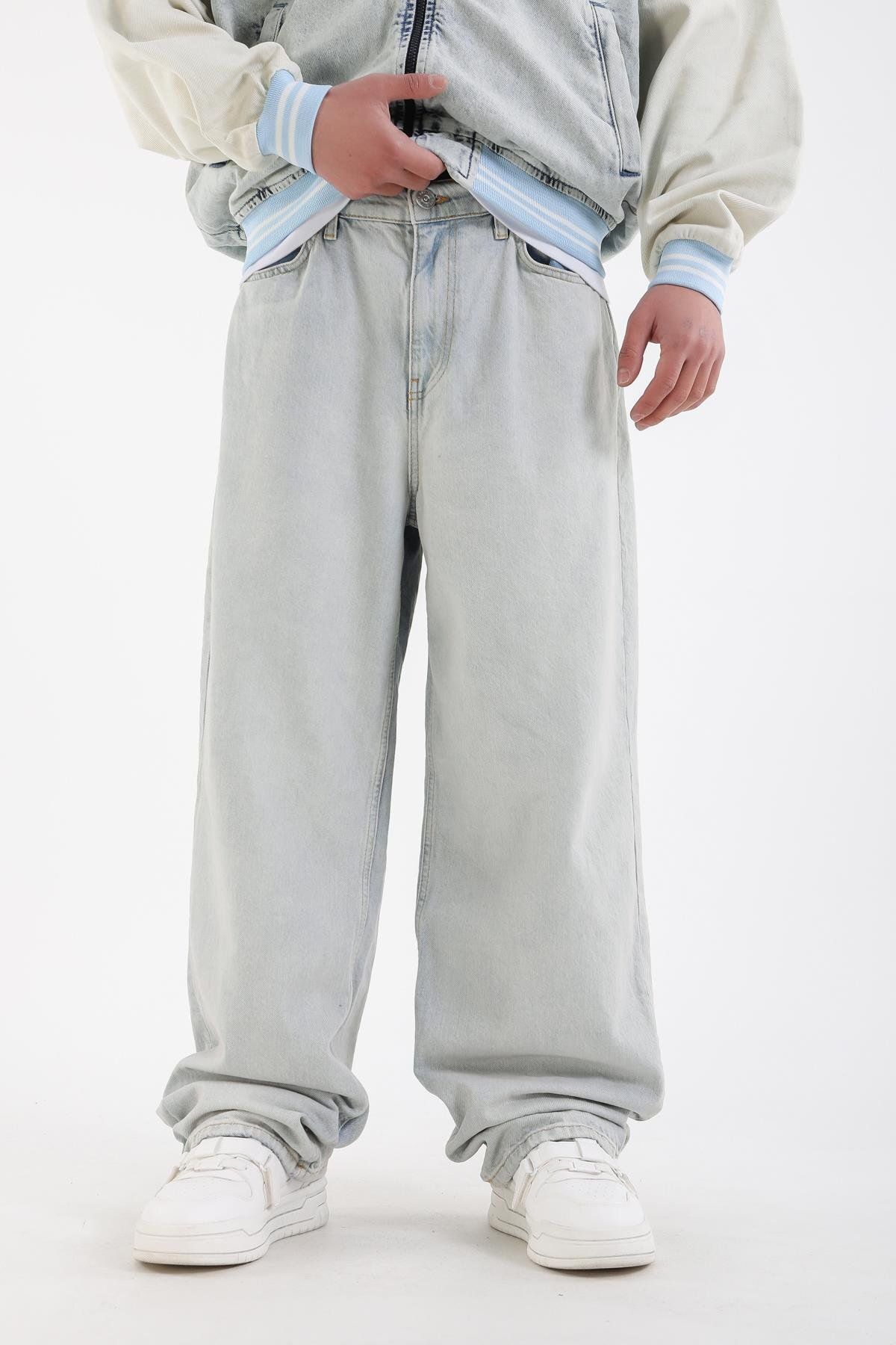 Jr.Crime Açık Mavi Basic Bdg Baggy Jean Pantolon