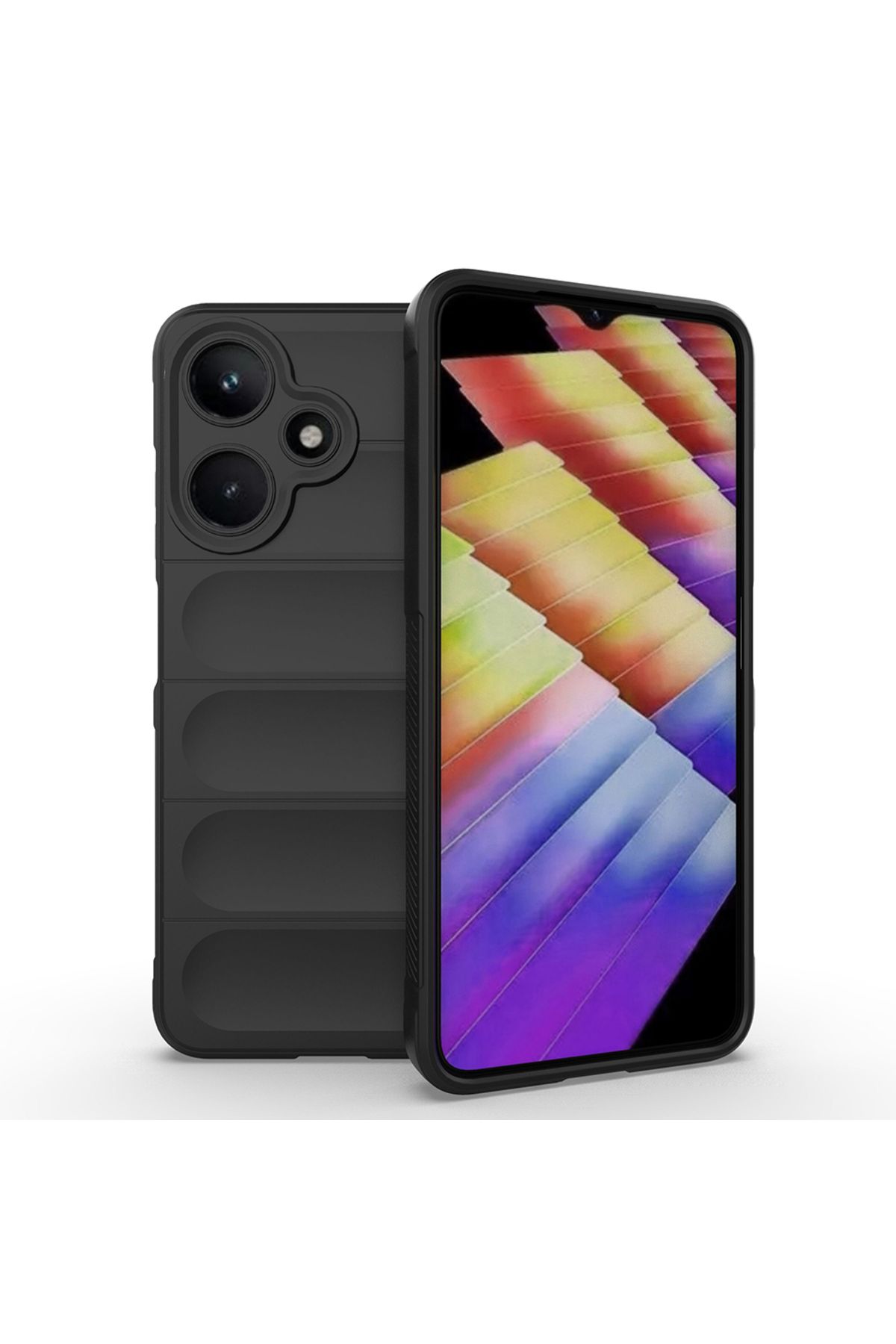 Başkenttekno İnfinix Hot 30i Kılıf Esnek TPU Oyuklu Arka Yüzey Tasarımlı Etnik Silikon Kapak