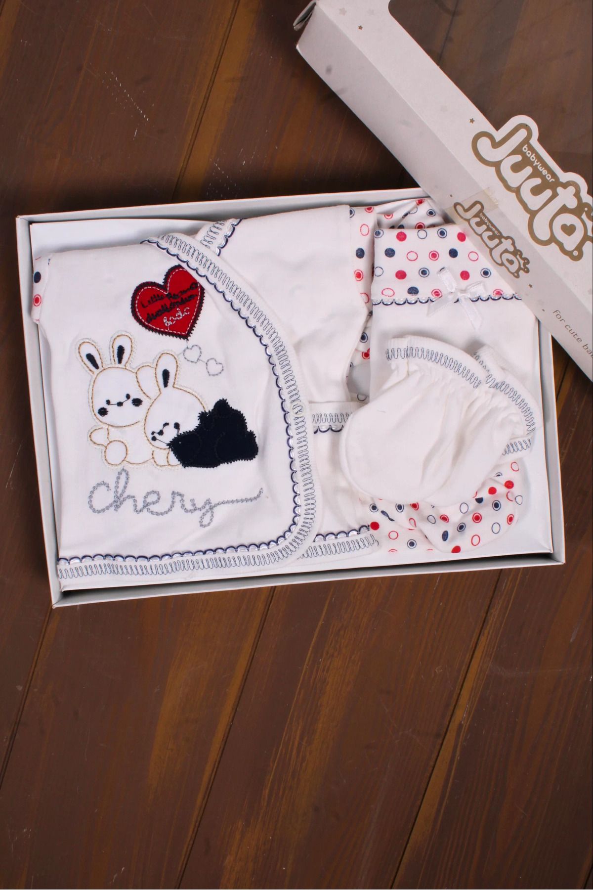 Shop58 Tavşan Desenli 5 Parça Erkek Bebek Hastane Çıkışı Seti