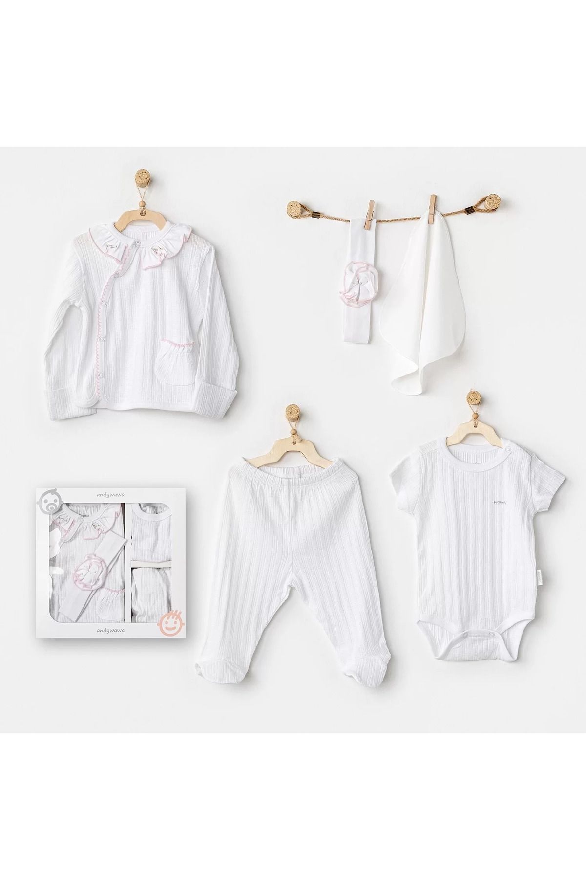 Shop58 Newborn Have A Nice Day 5'li Hastane Çıkış Seti White