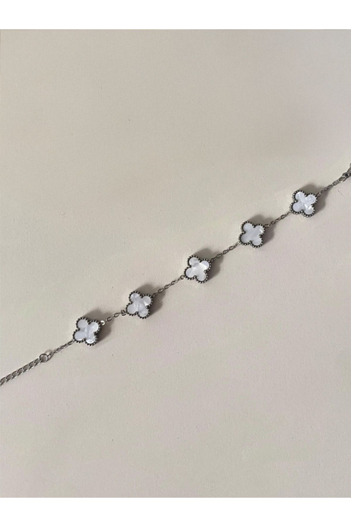 MODA Silver Van Cleef Beyaz Bileklik