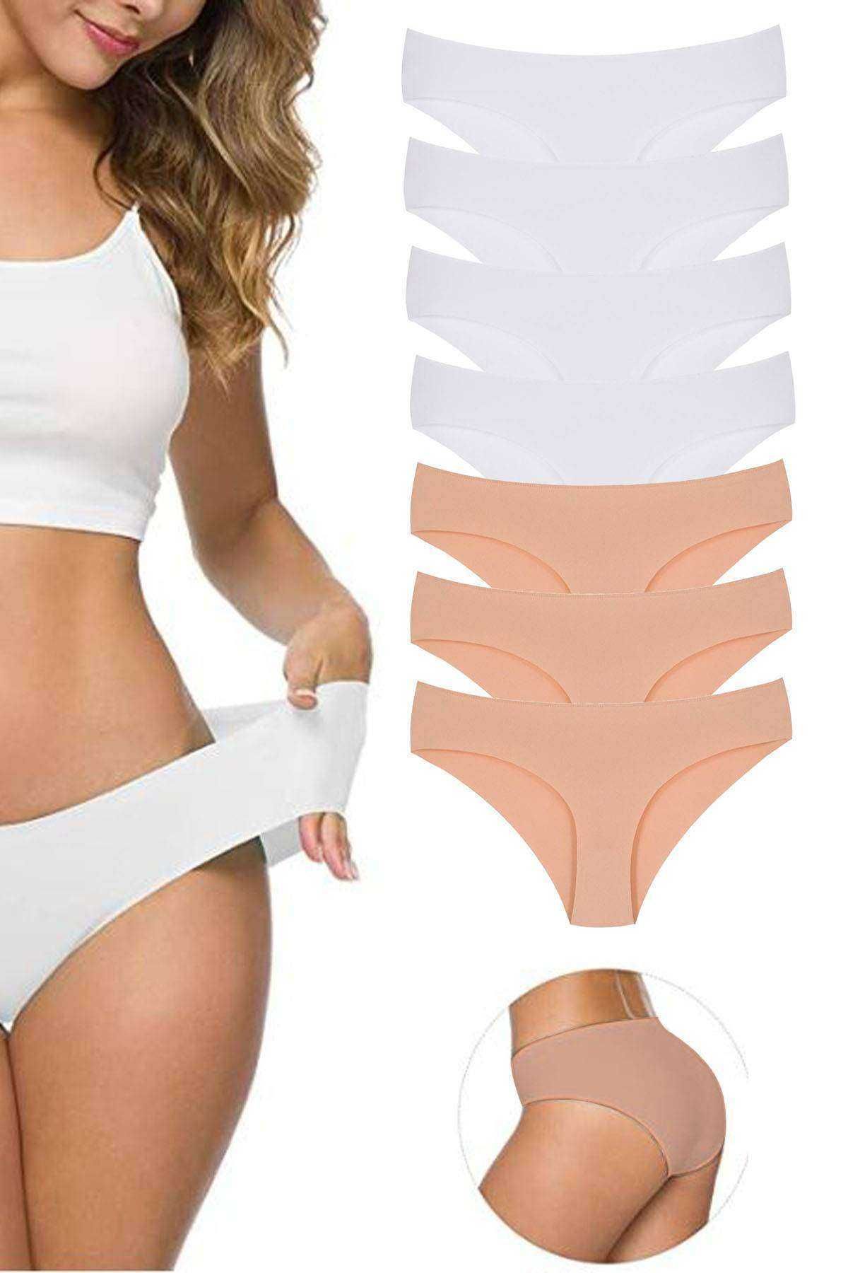 Shop58 7 Adet Kadın Dikişsiz Lazer Kesim Esnek İz yapmayan Külot S3