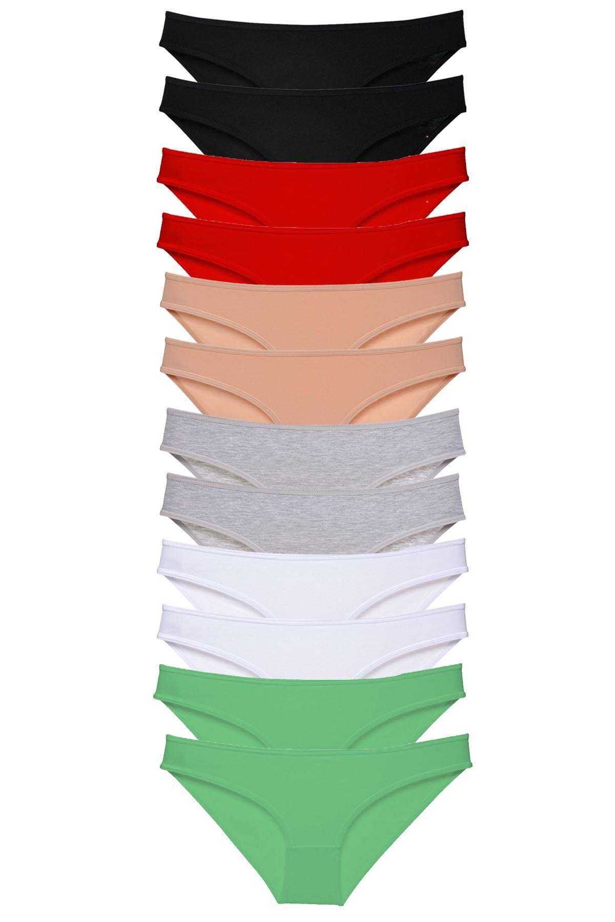 Shop58 12 adet Süper Eko Set Likralı Kadın Slip Külot Set 2