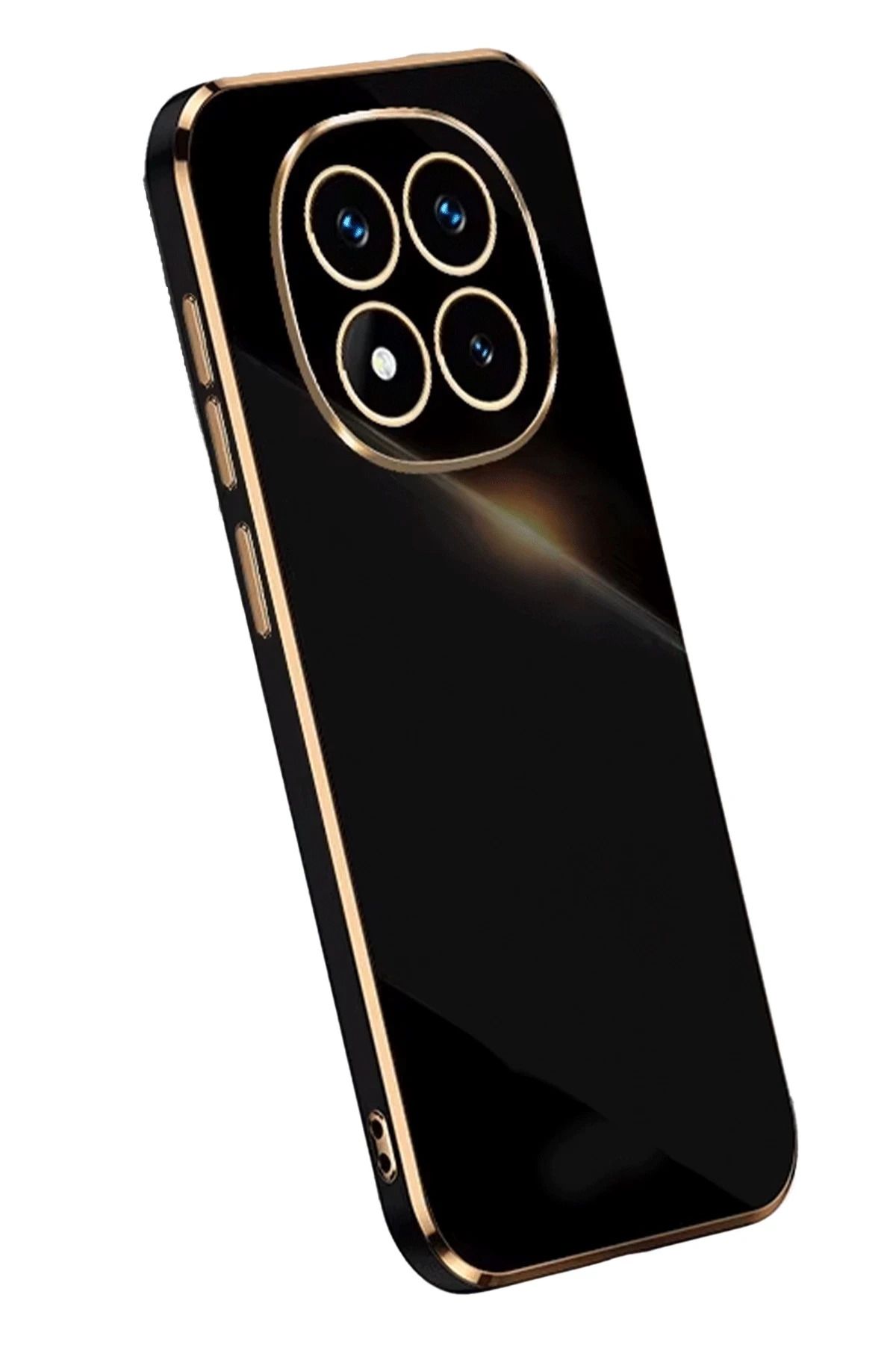 Posso Xiaomi Redmi Note 14 Pro Plus Kılıf Kenarları Gold Detaylı Parlak Renkli Silikon Kapak