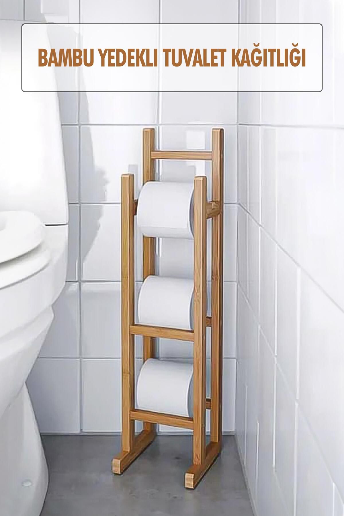 Shop58 Doğal Bambu Yedekli Wc Kağıtlık