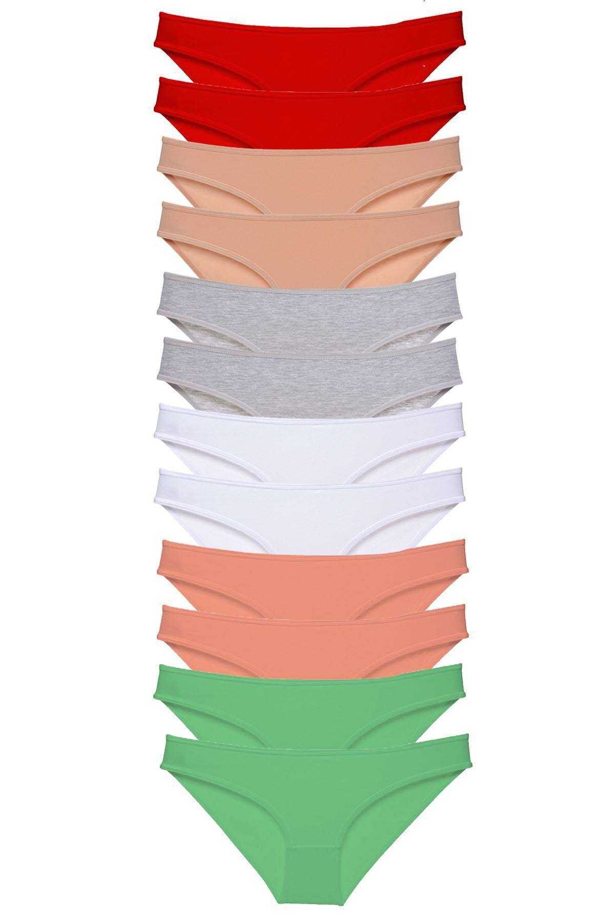 Shop58 12 adet Süper Eko Set Likralı Kadın Slip Külot Set 4