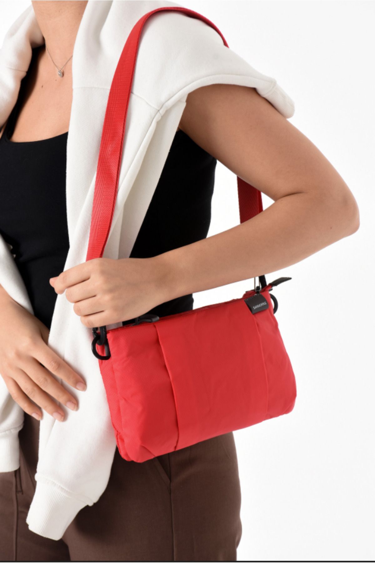 eflanmoda sanmorris 4 bölmeli ayarlanabilir kolon askılı kadın omuz çantası