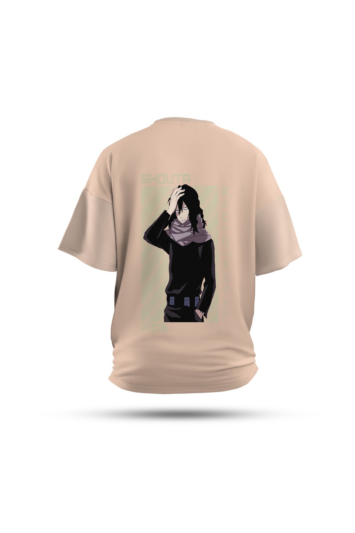 Zestia Unisex T-Shirt, My Hero Academy Anime Sırt Baskılı, Regular, %100 Pamuk, Krem T-Shirt No: 00167