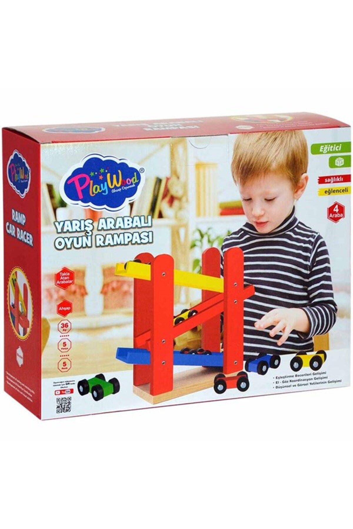 NEZADE STORE PlayWood Ahşap Otopark 5 Araba İlaveli 382