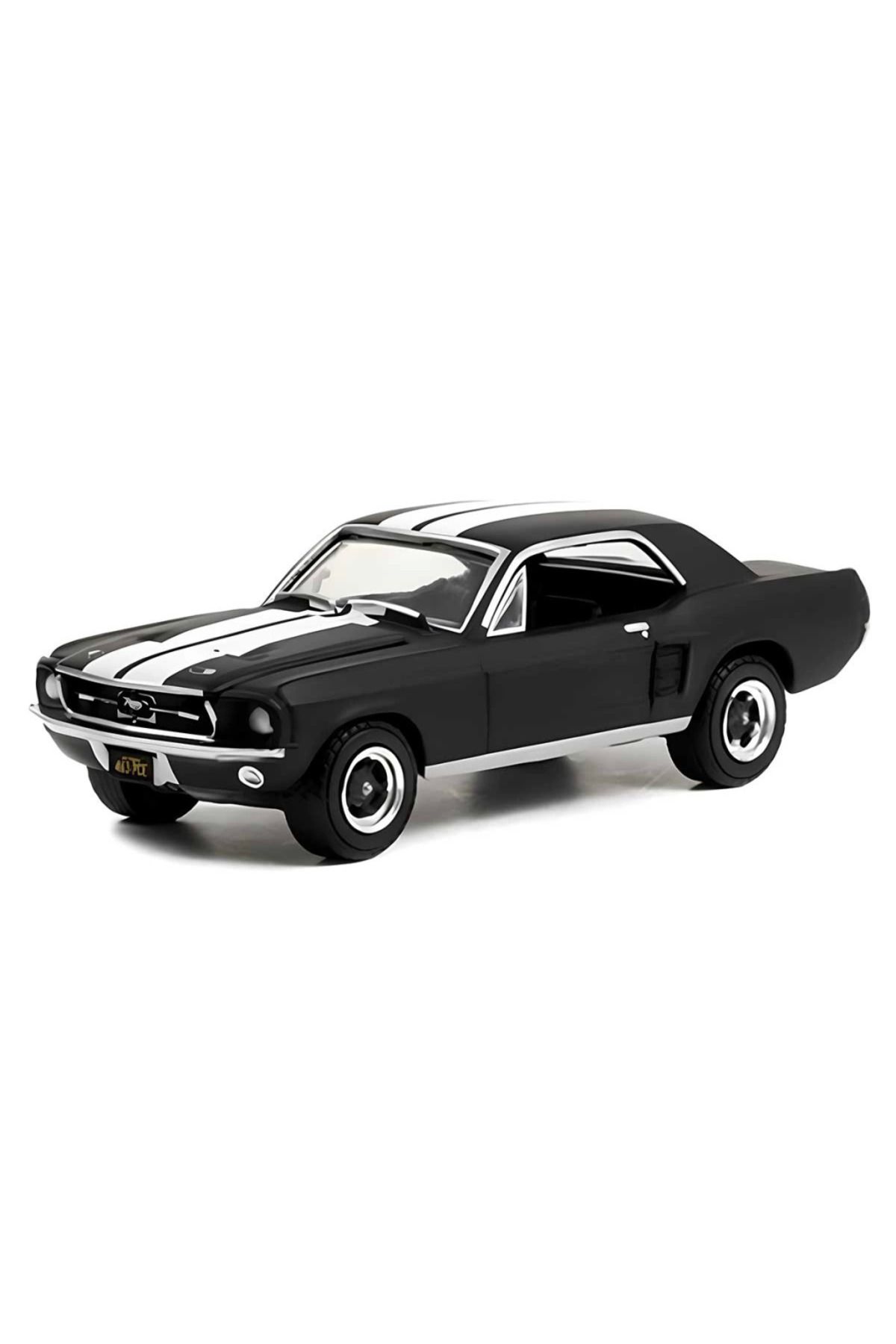 MR RZN STORE NessiWorld Greenlight 1:64 1967 Ford Mus tang Coupe In Black With White Stripes