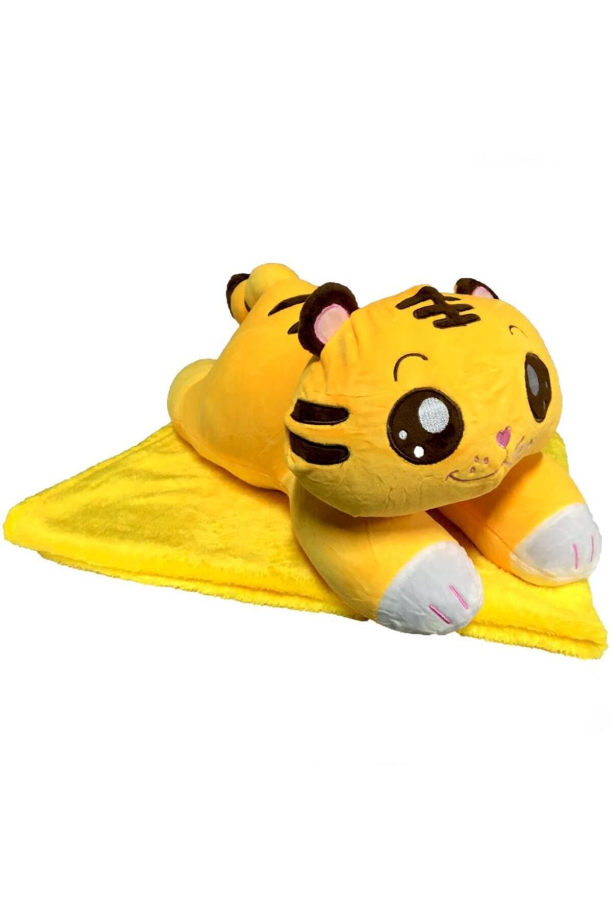 ÖYKÜ VE YİĞİT Peluş Battaniyeli Yatan Kedi 55 cm.