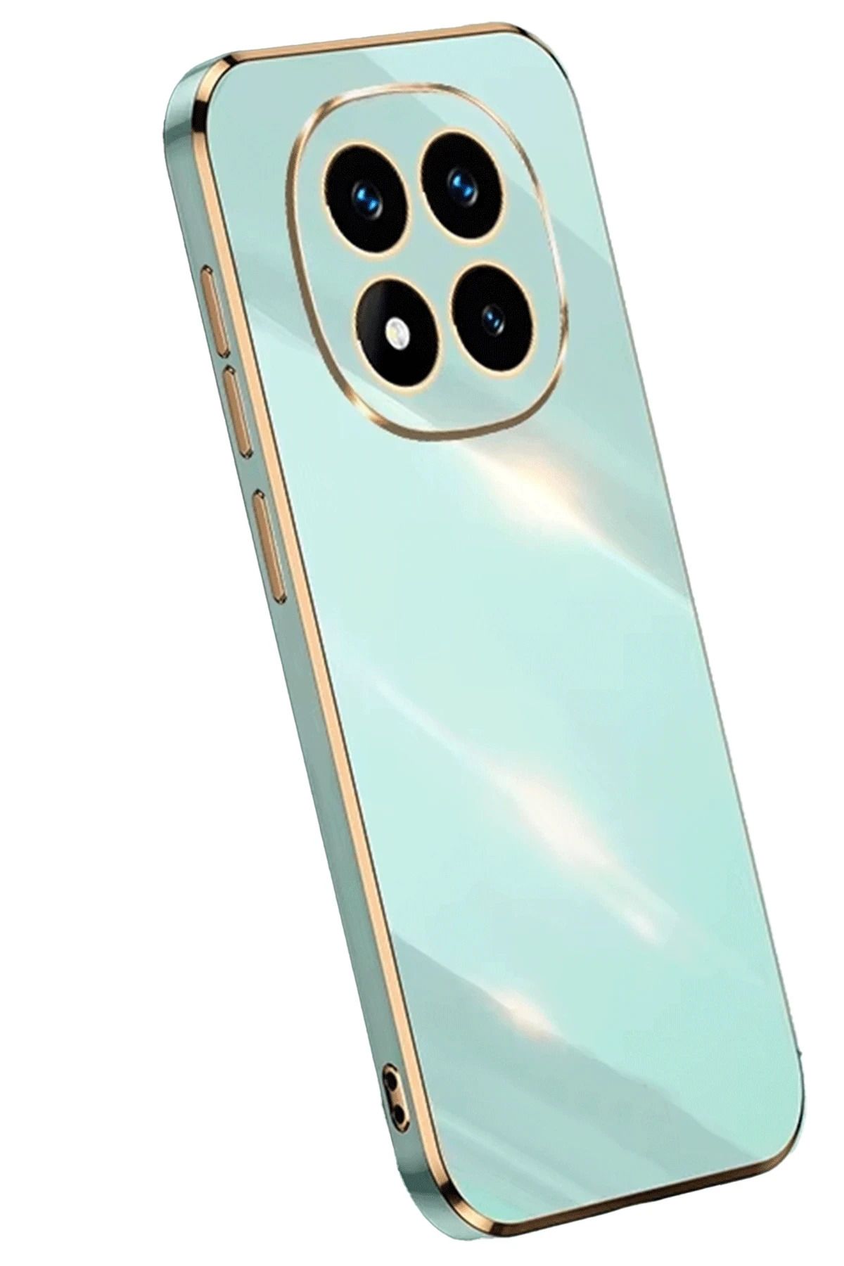 Posso Xiaomi Redmi Note 14 Pro Plus Kılıf Kenarları Gold Detaylı Parlak Renkli Silikon Kapak