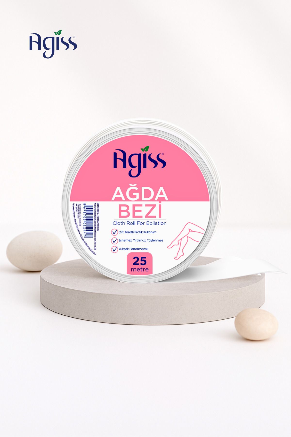 AGISS-قطعة قماش لتطبيق الشمع لجميع أنواع البشرة، شريط شمع بطول 25 مترًا 6