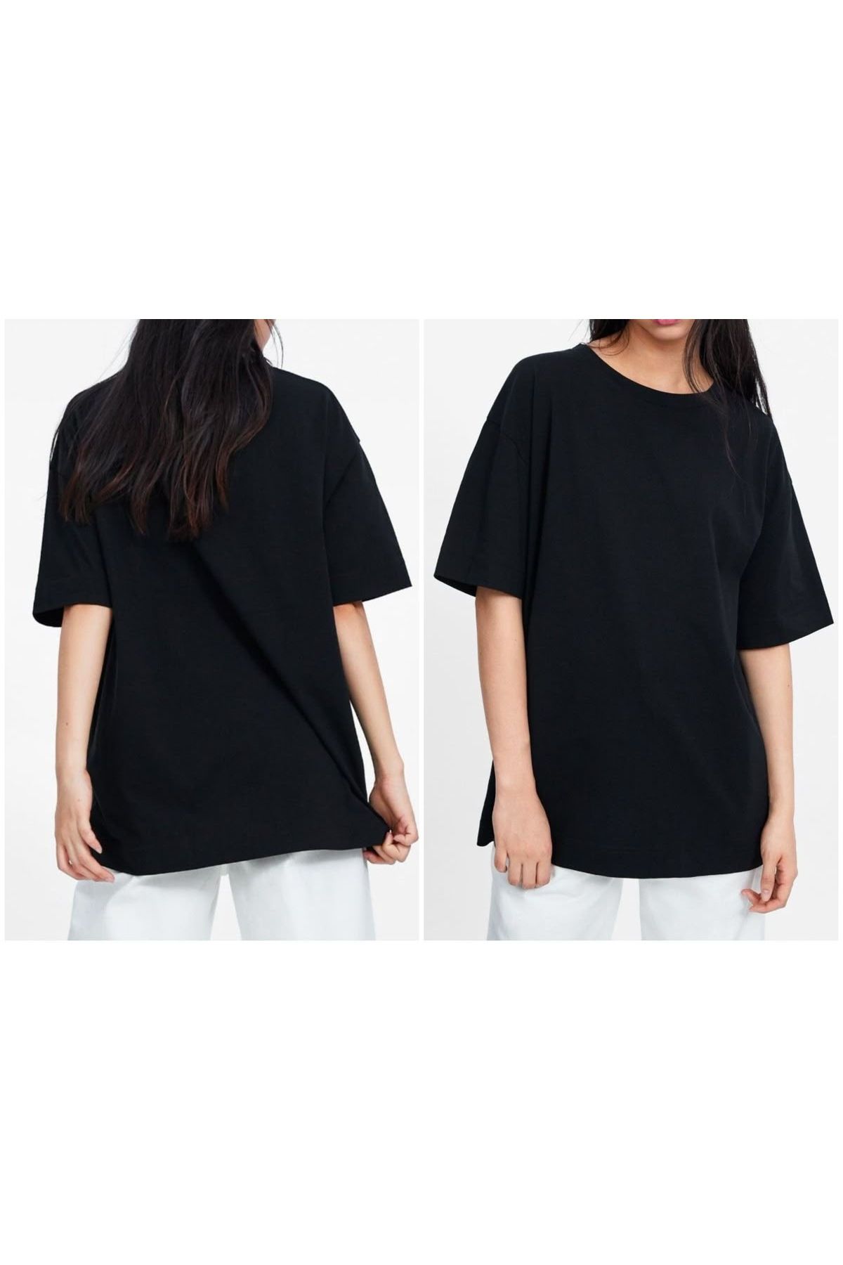 EQİ Oversize siyah tişört
