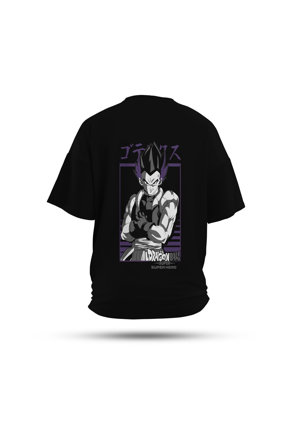 Zestia Unisex T-Shirt, Dragon Ball Gotenks Anime Sırt Baskılı, Regular, %100 Pamuk, Siyah T-Shirt No: 00173