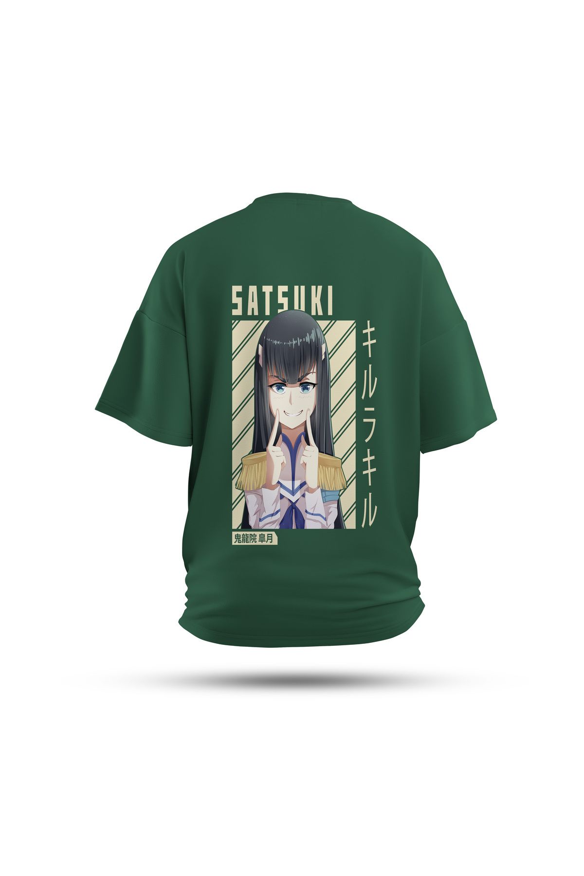 Zestia Unisex T-Shirt, Kill La Kill Anime Sırt Baskılı, Regular, %100 Pamuk, Yeşil T-Shirt No: 00168