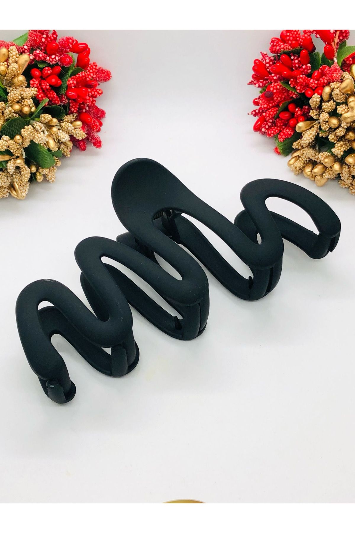 İnDerin Fransız Tasarımı Dalgalı Mat Saç Tokası Pinterest İthal Mandal Toka 13 cm