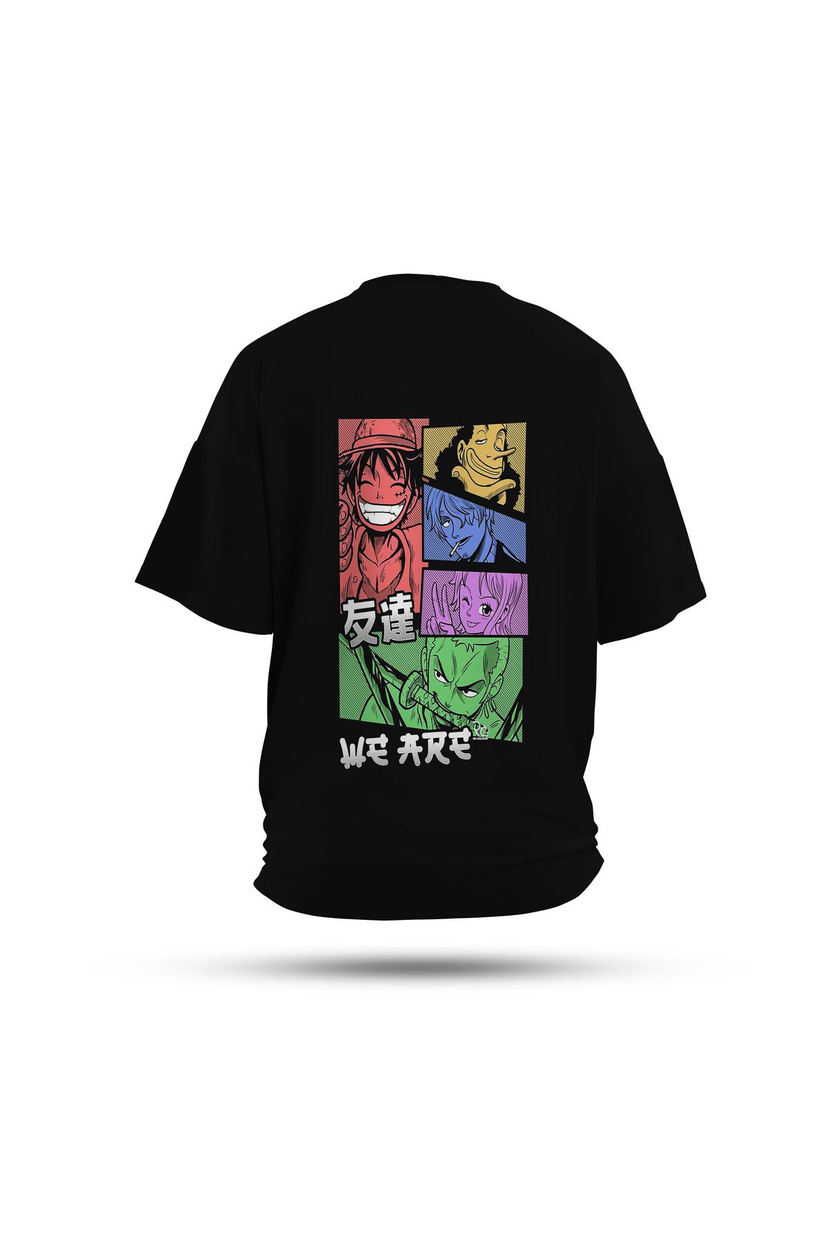 Zestia Unisex T-Shirt, One Piece Anime Sırt Baskılı, Regular, %100 Pamuk, Siyah T-Shirt No: 00143