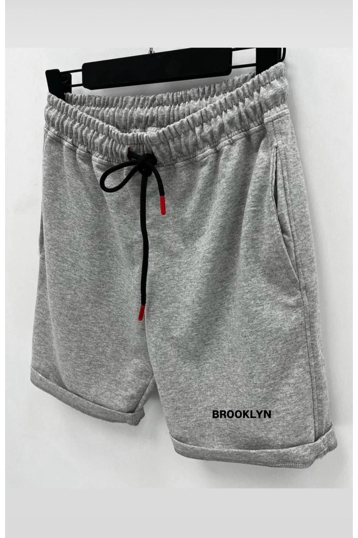 woonkey UNISEX BEL LASTİKLİ GRİ YAZLIK TREND ŞORT