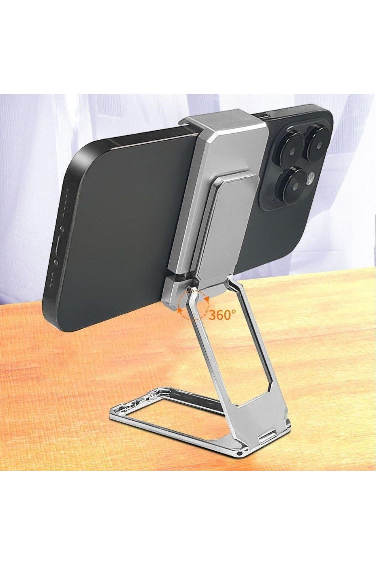 TimeStart 360 derece Dönen Tüm Telefon Tipleri İle Uyumlu Metal Telefon Standı Braket