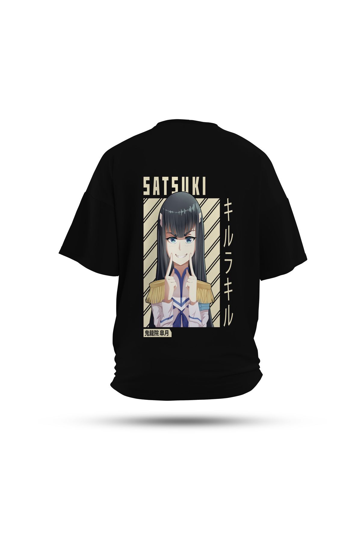 Zestia Unisex T-Shirt, Kill La Kill Anime Sırt Baskılı, Regular, %100 Pamuk, Siyah T-Shirt No: 00168