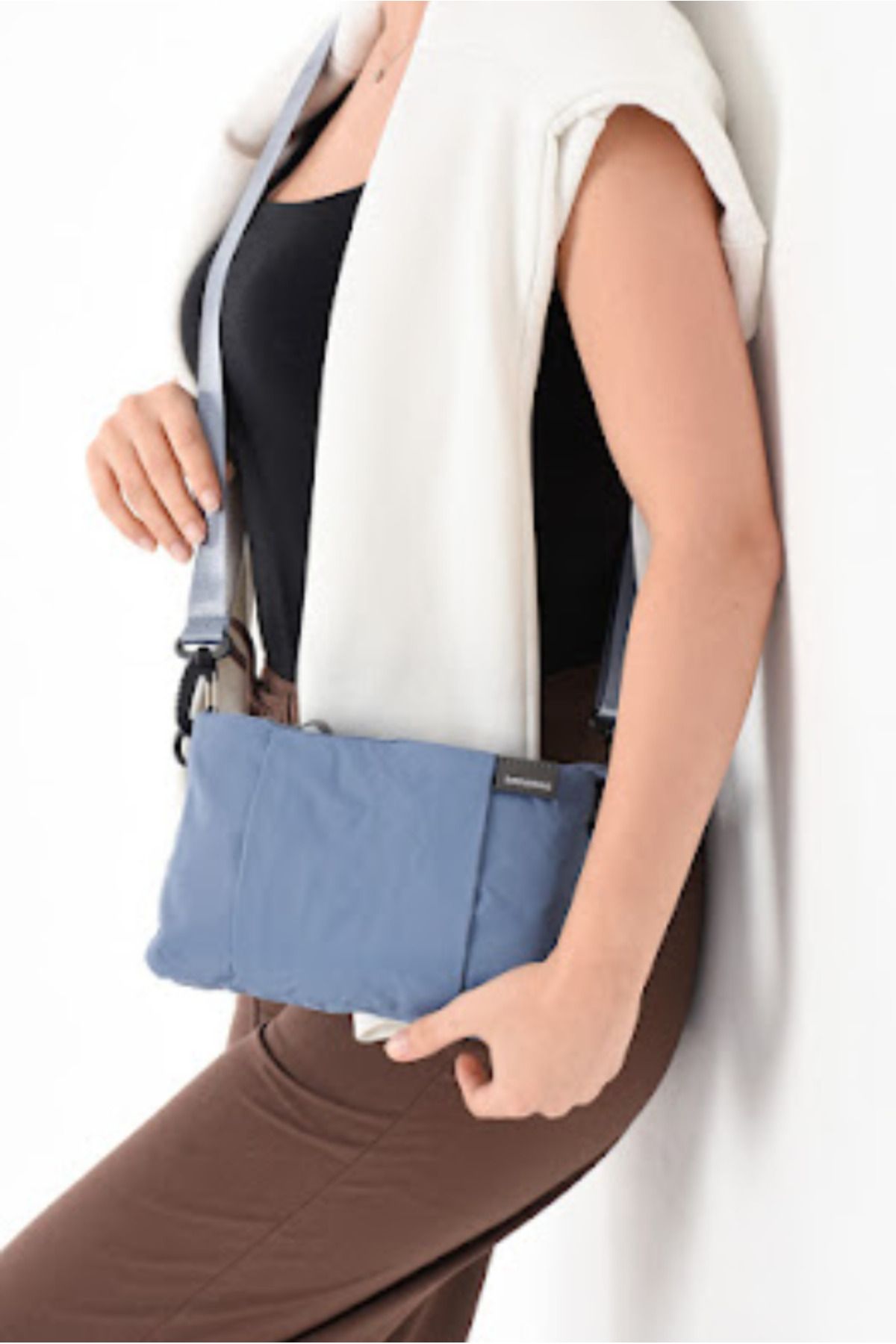 eflanmoda sanmorris 4 bölmeli ayarlanabilir kolon askılı kadın omuz çantası