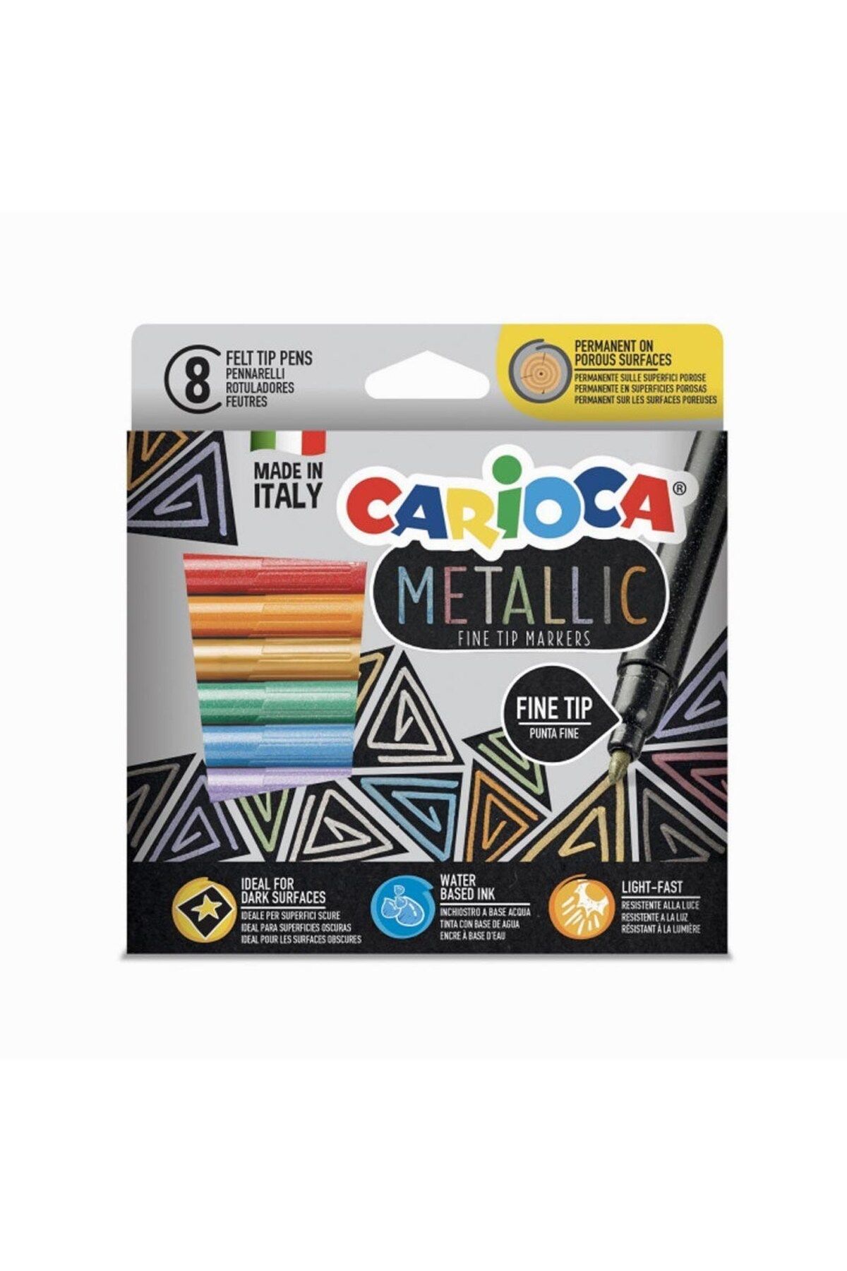 Toptan Bulurum Carioca Metalik Keçeli Kalem 8'Li