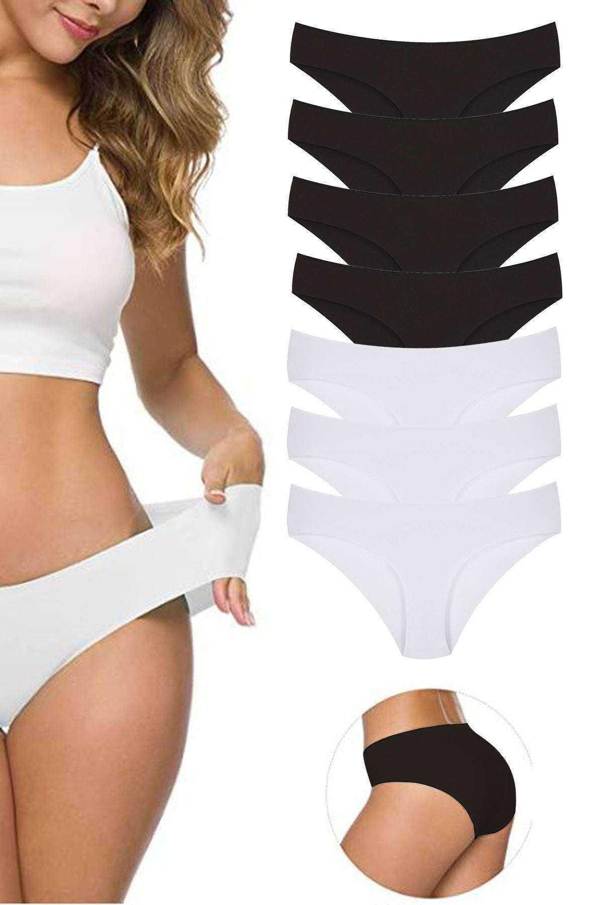 Shop58 7 Adet Kadın Dikişsiz Lazer Kesim Esnek İz yapmayan Külot S1