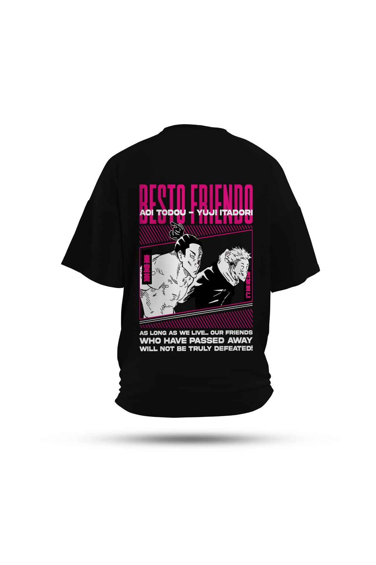 Zestia Unisex T-Shirt, Jujutsu Kaisen Anime Sırt Baskılı, Regular, %100 Pamuk, Siyah T-Shirt No: 00160