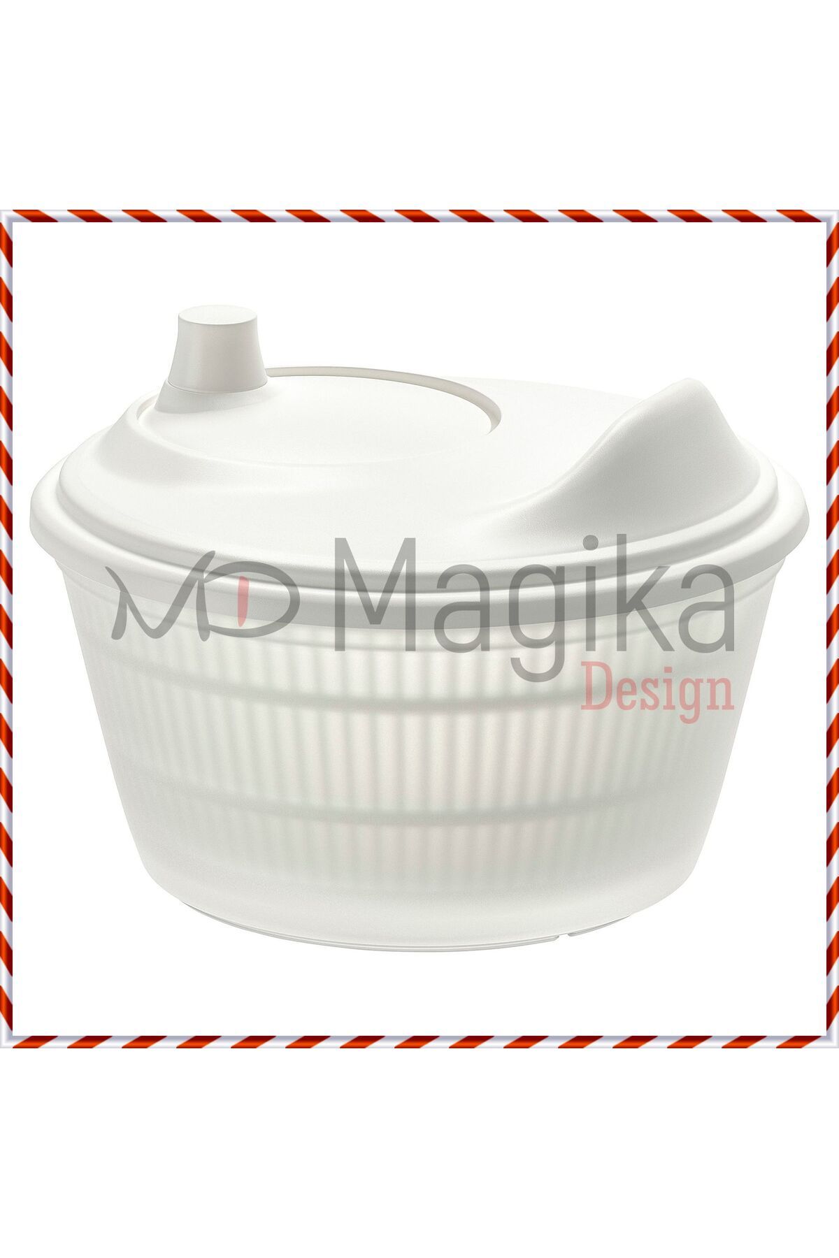 Magika Design MD Uppfylld Salata Kurutucu, Beyaz, 23 cm