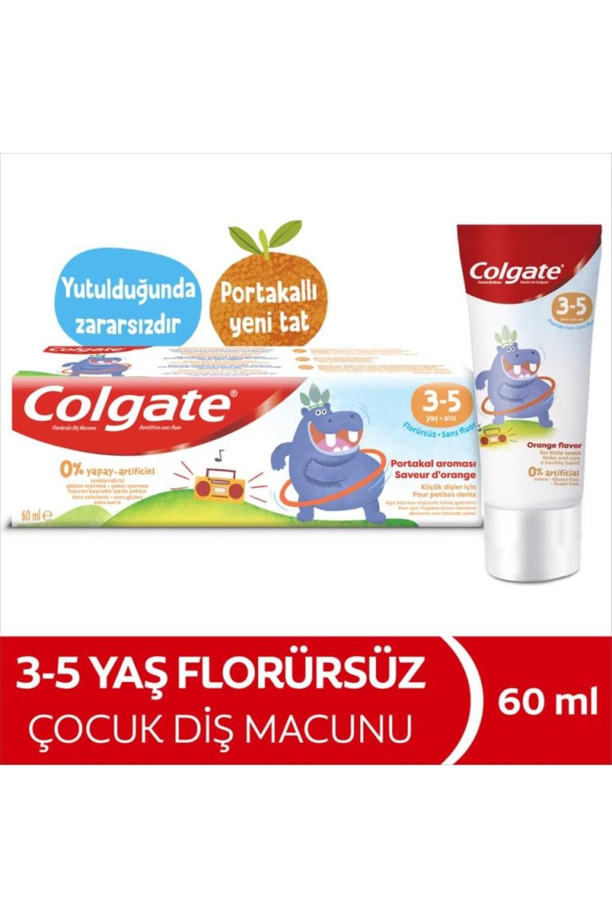 MR RZN STORE Colgate Kids Portakal Aromalı Florürsüz Diş Macunu 3-5 Yaş 60 ml