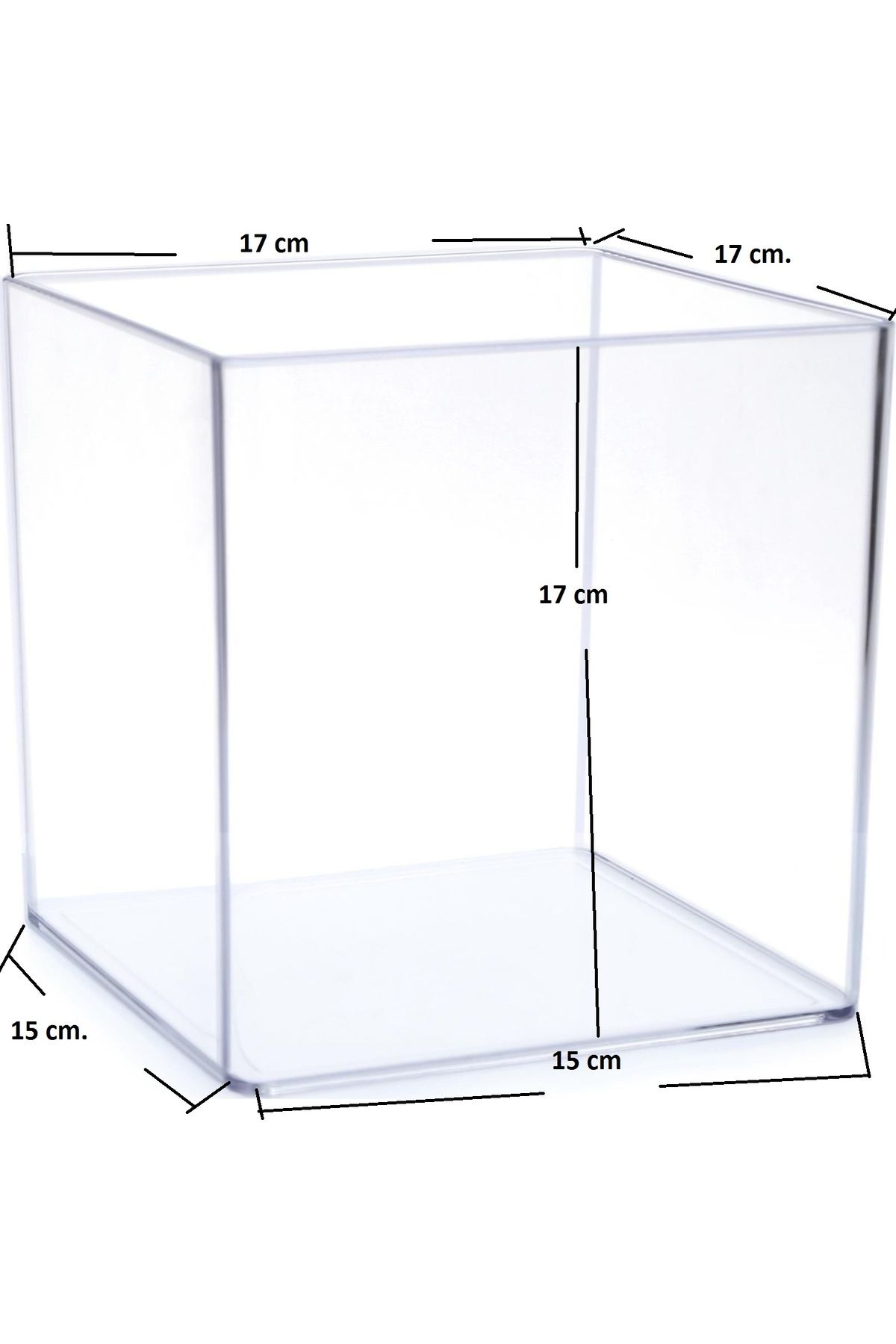 Stok Seramik Betta Kabı 17x17x15 Cm. Beta Fanusu Karides