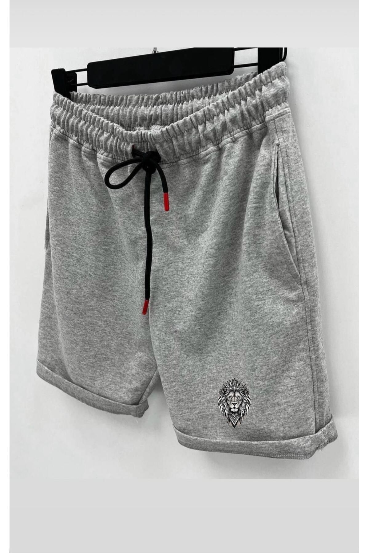 woonkey UNISEX BEL LASTİKLİ GRİ YAZLIK TREND ŞORT