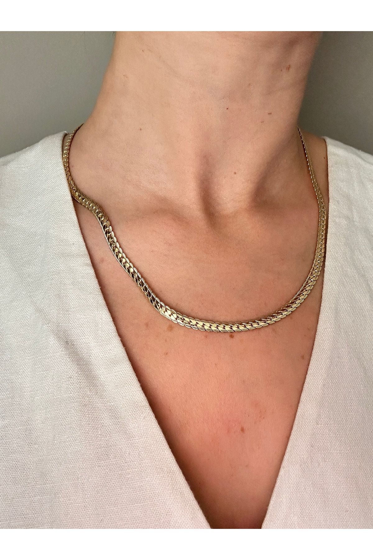 The Fine Store 14k Ezme Zincir Kolye