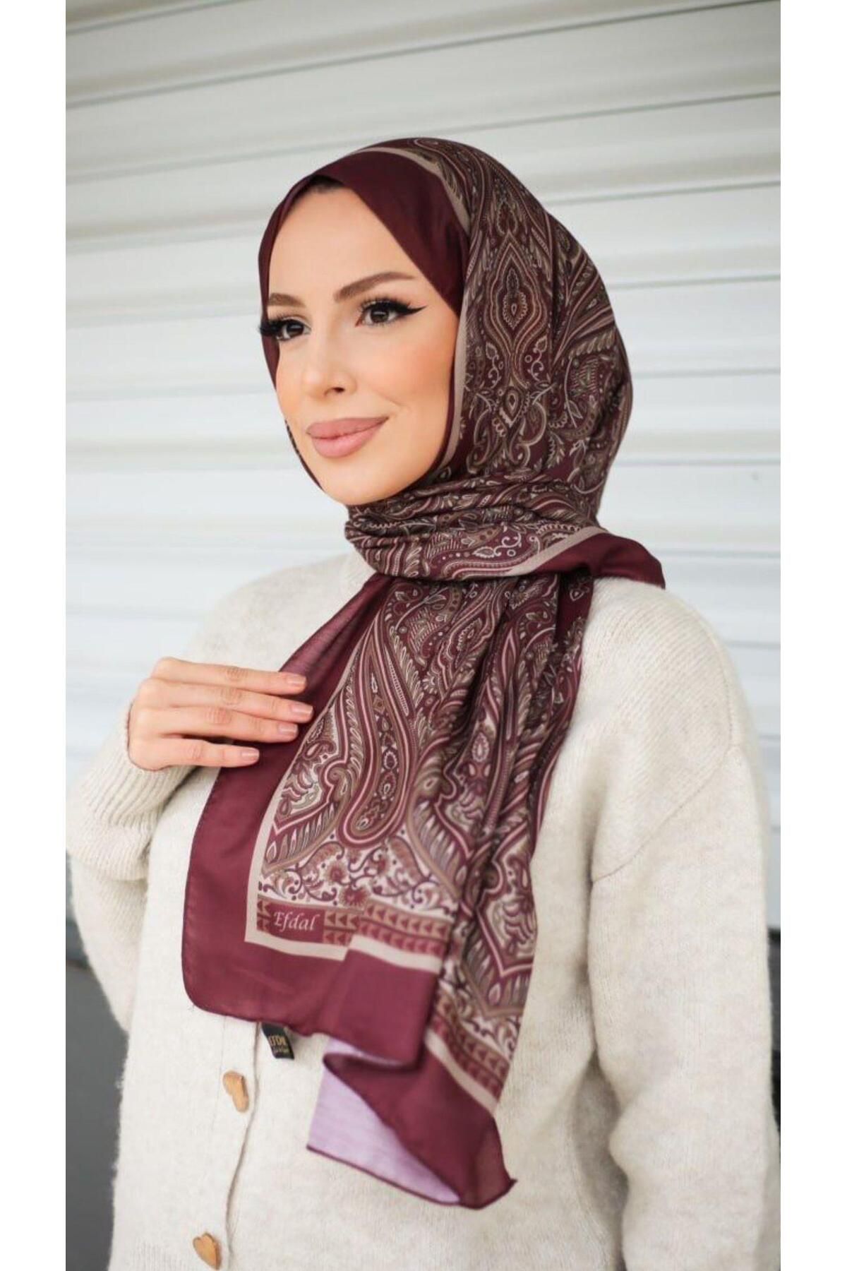 modayışığı Bordo Luxy Pamuklu Şal