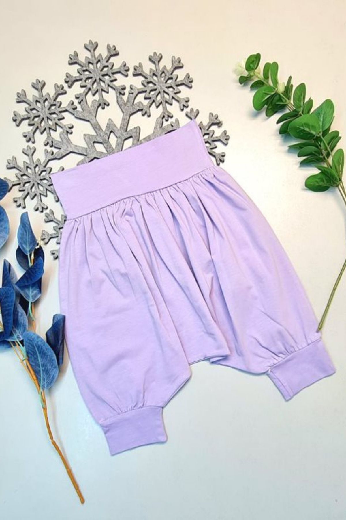 Shop58 Bebek Hediyelik Retro %100 Pamuk Şalvar Mor Hediye Çantam