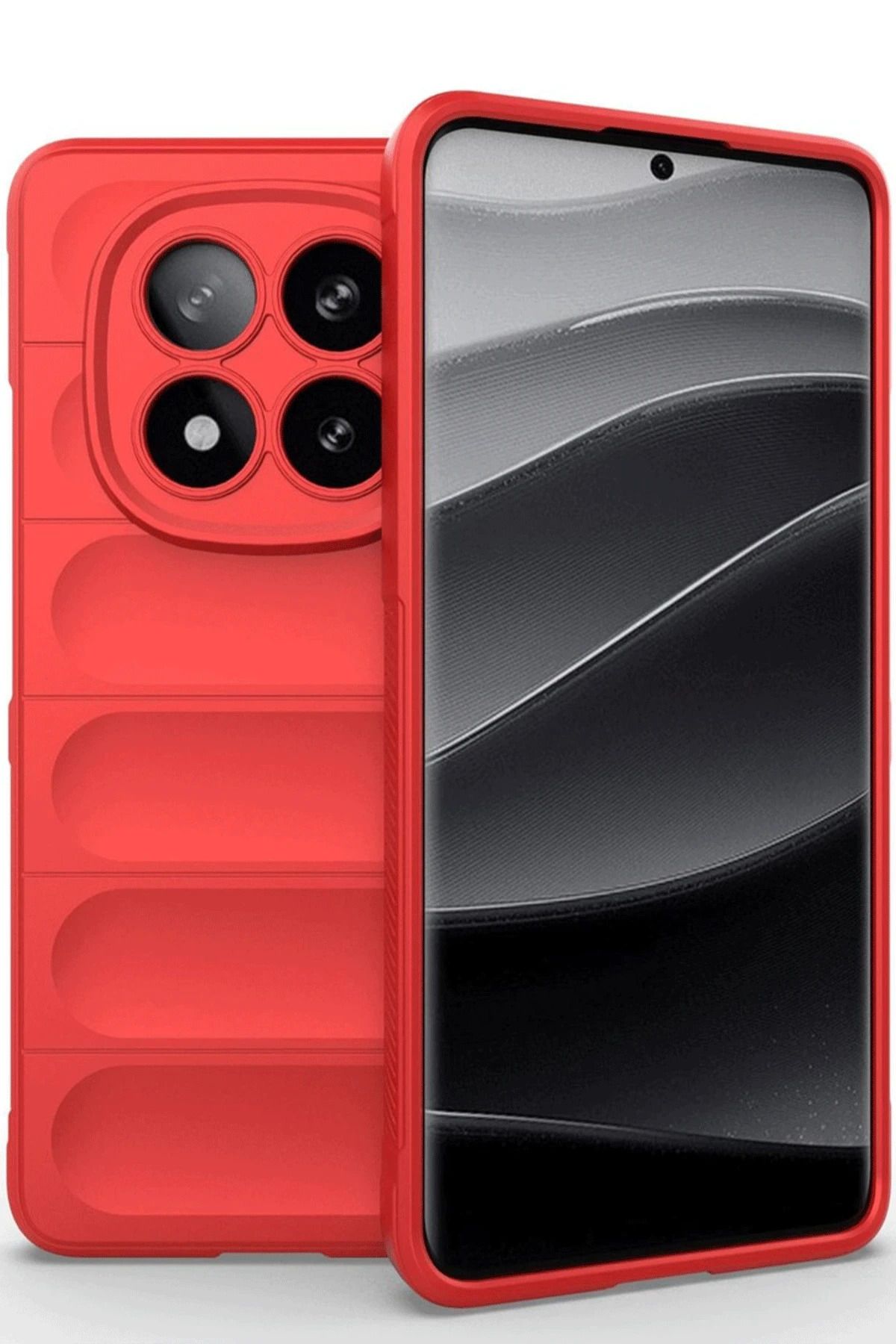 Posso Xiaomi Redmi Note 14 Pro 5G uyumlu Kılıf Arkası Dalgalı içi Süet Kolay Temizlenbilir Dolgun