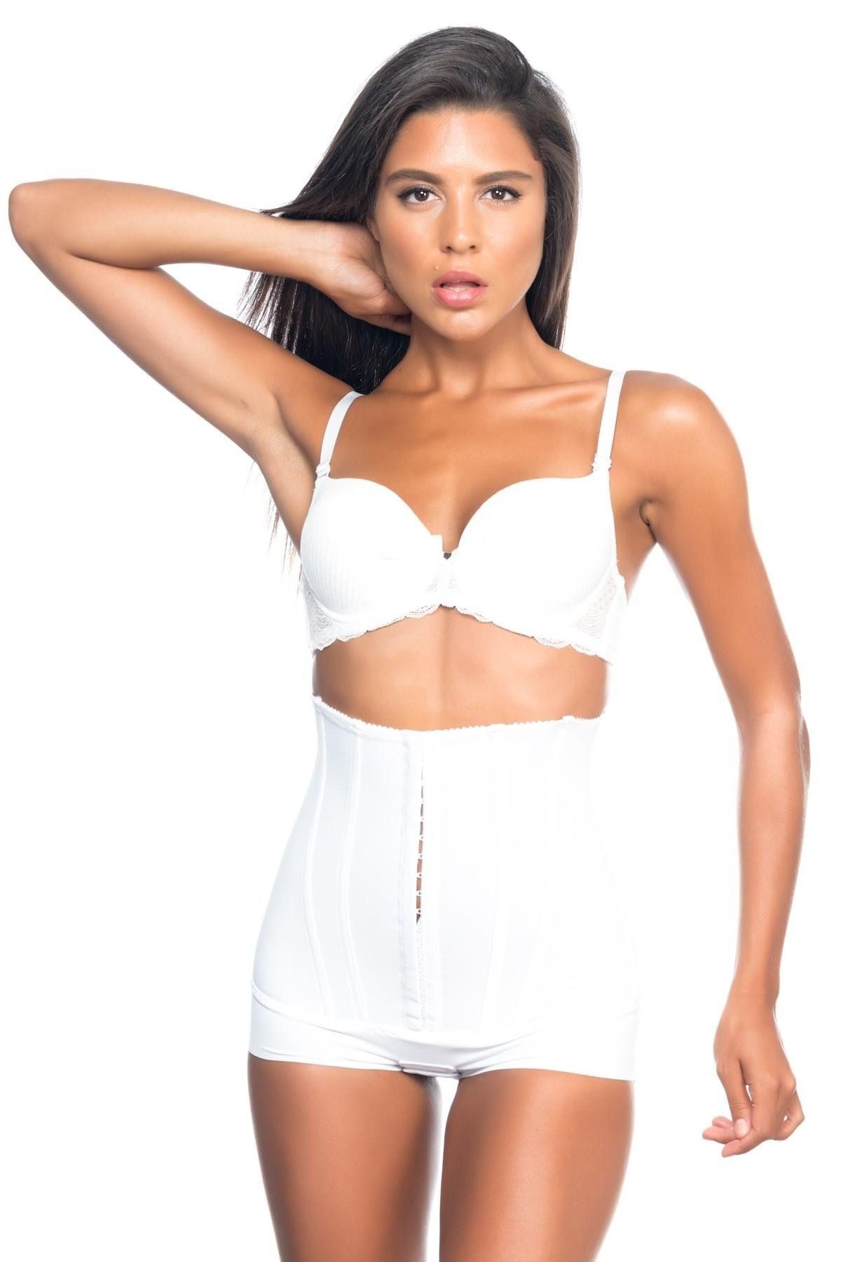 Beruflic BEYAZ MI Angel 2824 Yüksek Bel Balen Agraflı Slıp Lazer Korse