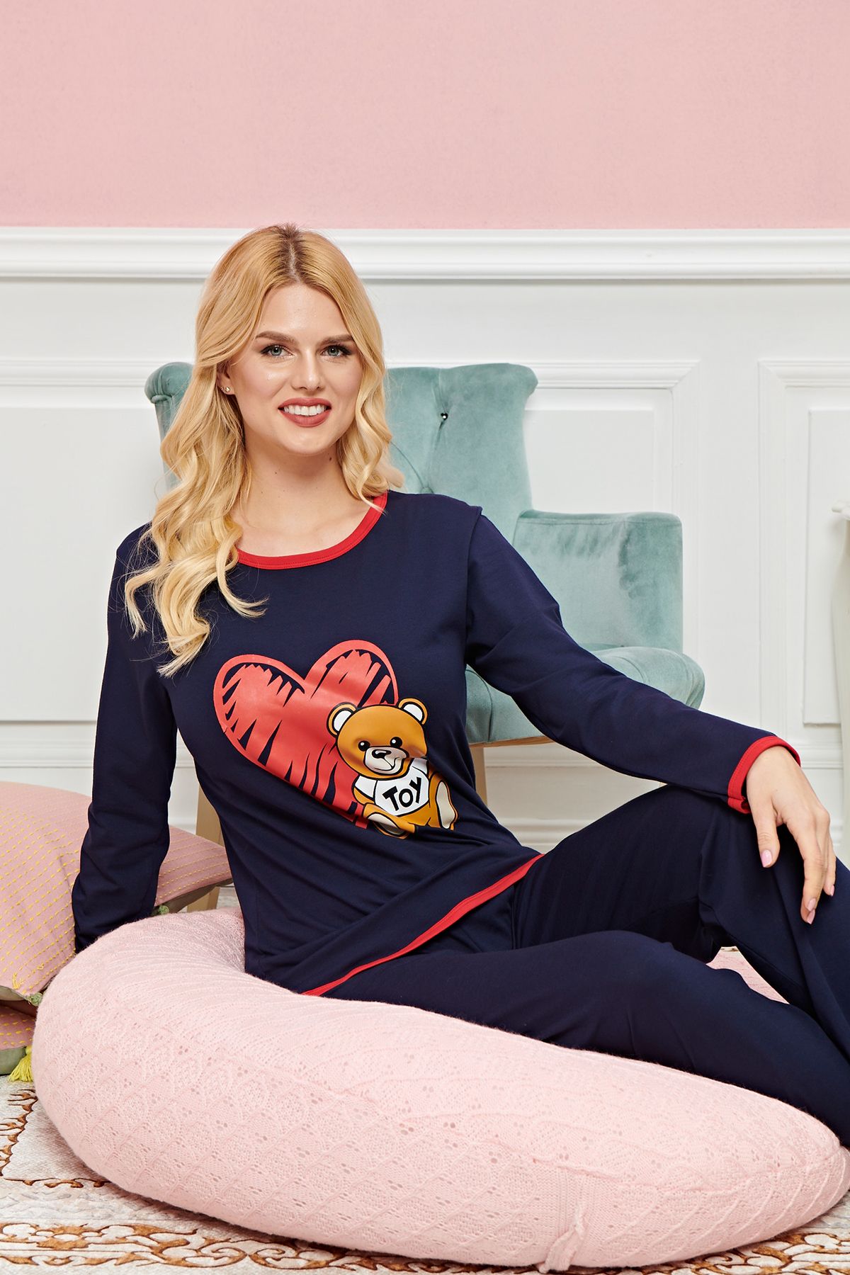 Shop58 Uzun Kollu Pijama Takımı Model no 7600