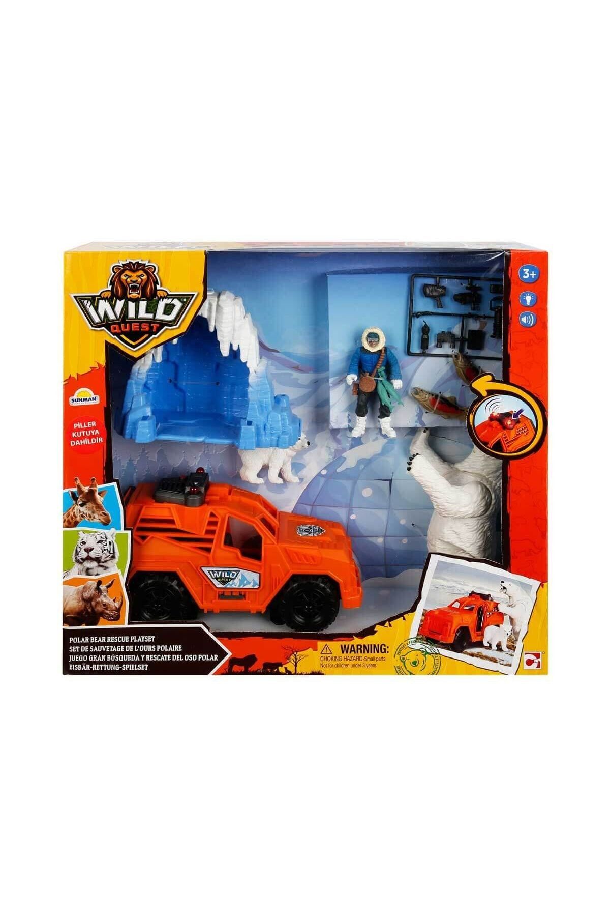 TimeStart 49203 SUN-CPM-OYUN SET WILD QUEST POLAR BEAR RESCUE 1ARAÇ 1FGR 2HYVN