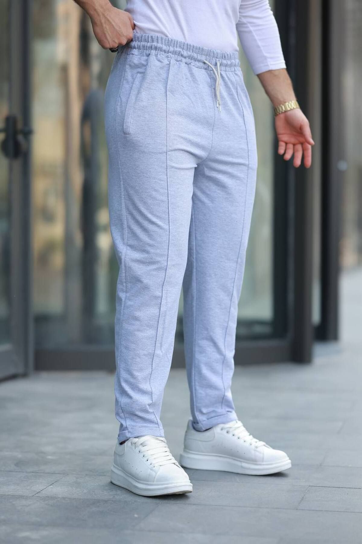 YONEZ MODA Erkek Rahat Kalıp 2 İplik Kompak Çimalı Çift Cepli Pantolon