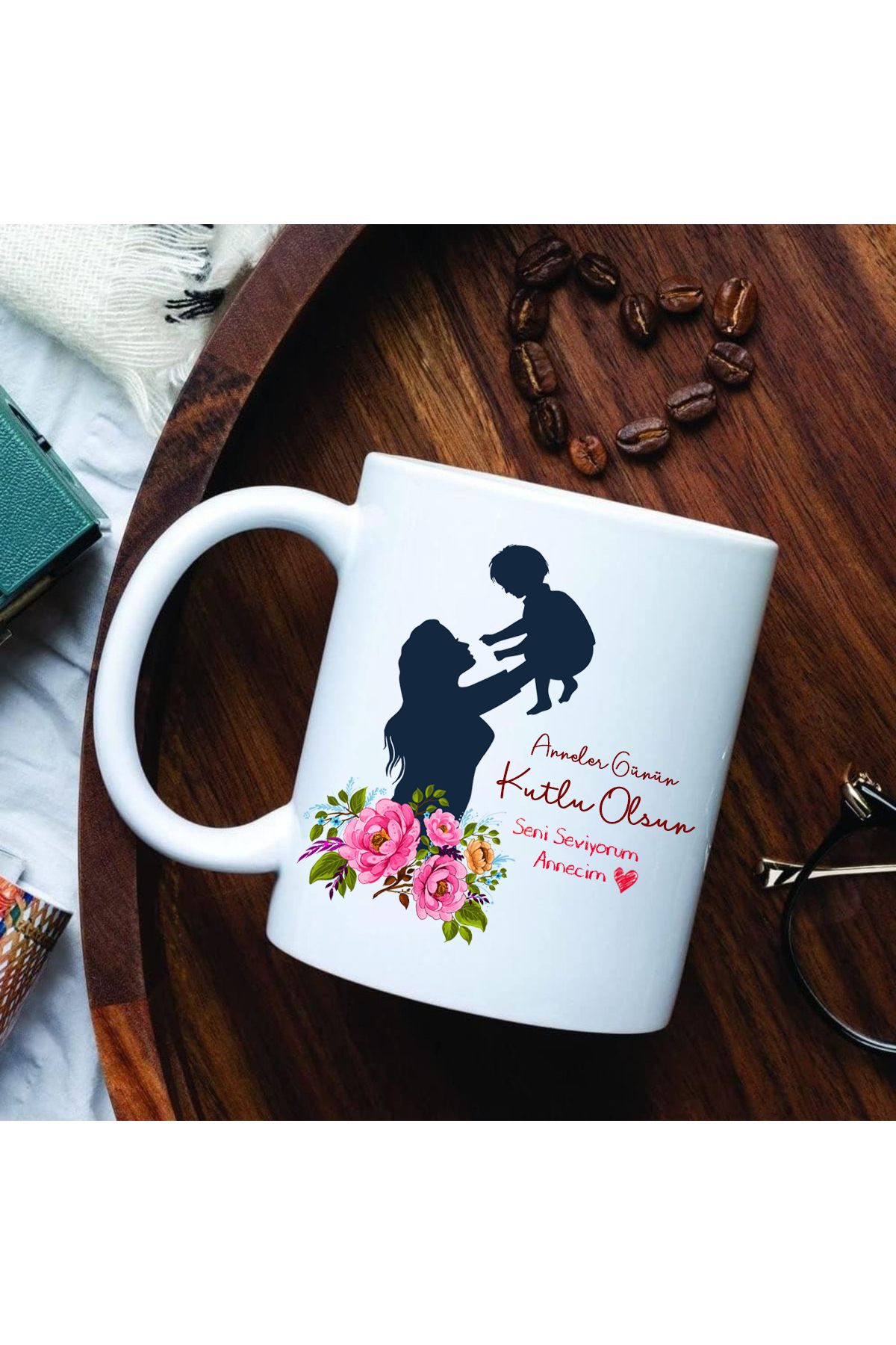 Cups Art Anneler Günü Hediyesi Özel Tasarım Çift Yön Baskılı 1. Kalite Porselen Kupa Bardak